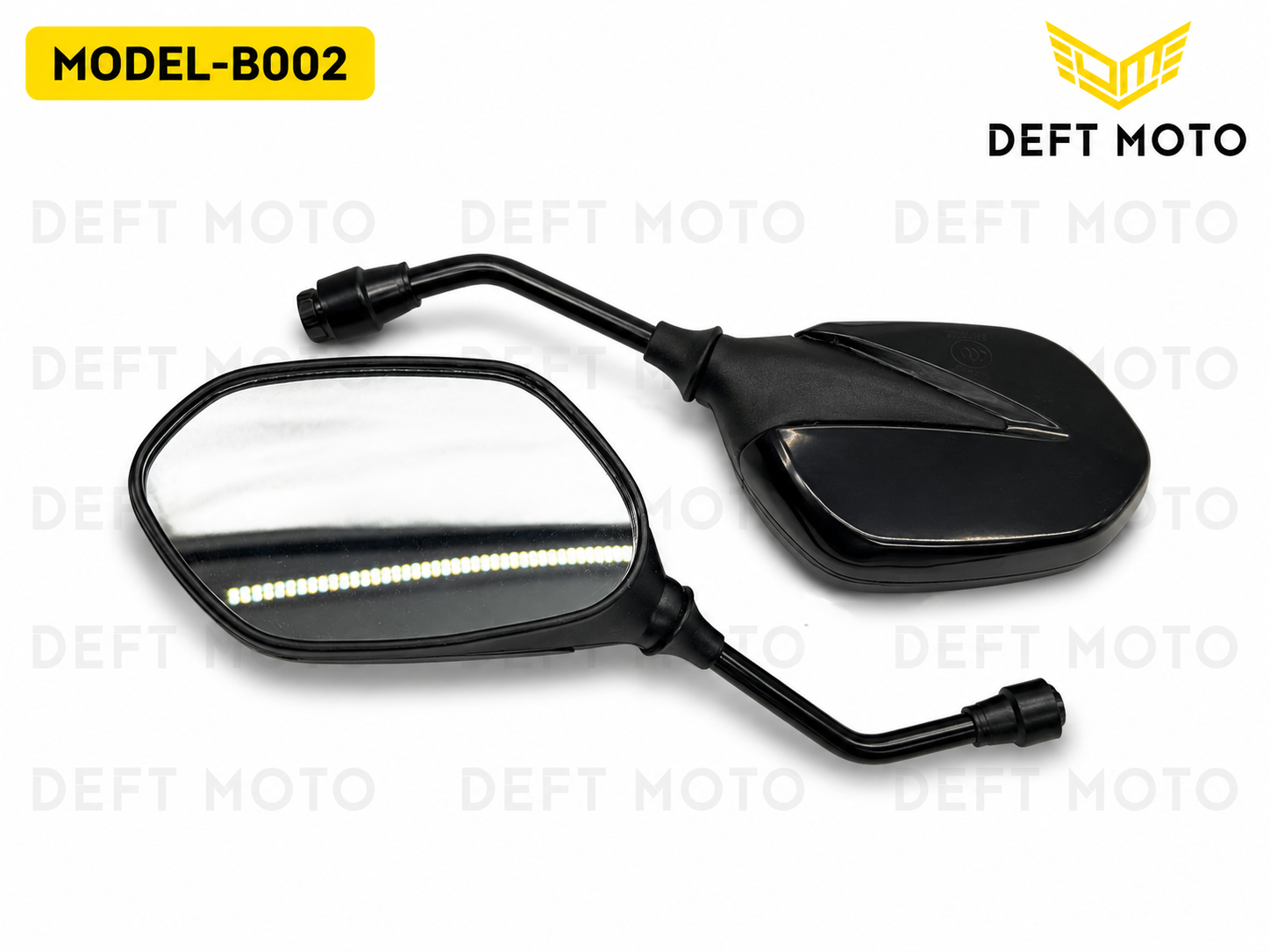 Mototsikl va skuter uchun yon ko‘zgu DEFT MOTO, 10 mm rezba, MODEL B002